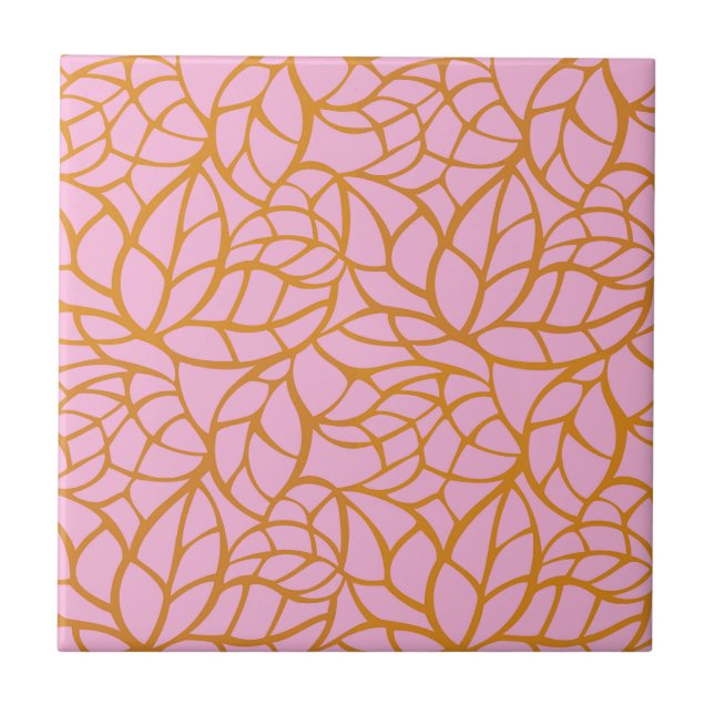 Modern Botanical Decorative Tile | Ceramic Tile Fliese (Vorderseite)