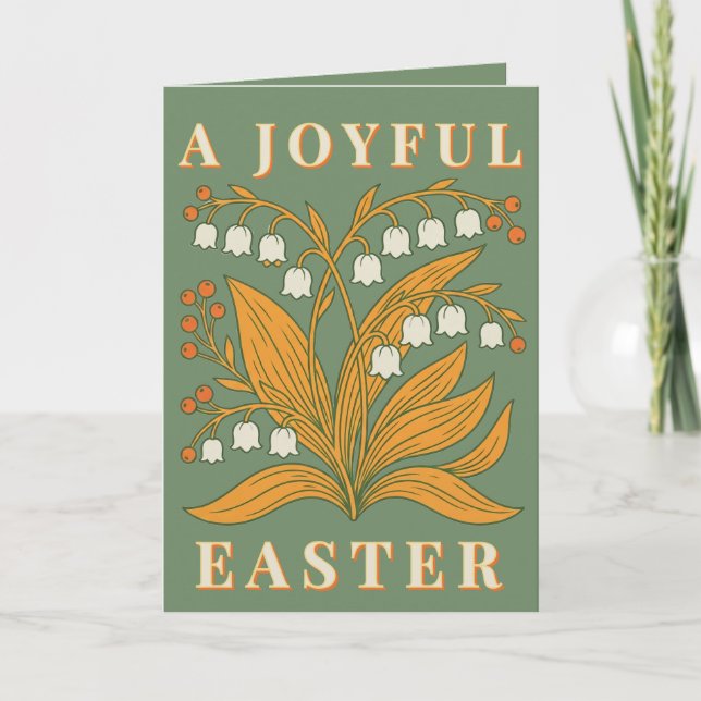Modern Botanical Easter Blessings Karte (Vorderseite)