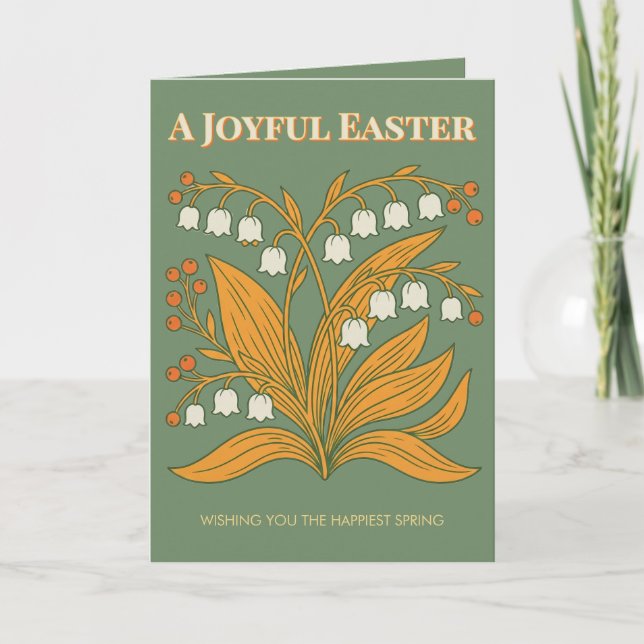 Modern Botanical Easter Blessings Karte (Vorderseite)