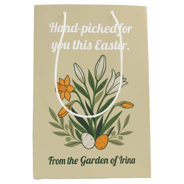 Modern Botanical Easter Blessings Mittlere Geschenktüte (Vorderseite)