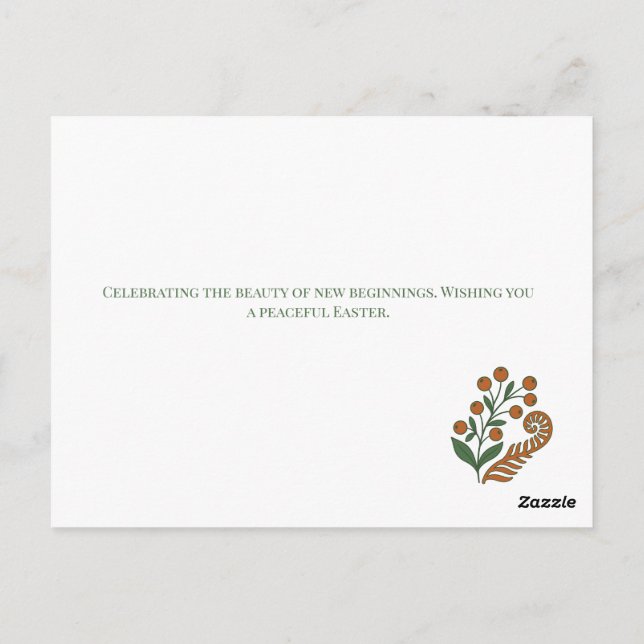Modern Botanical Easter Blessings Postkarte (Rückseite)