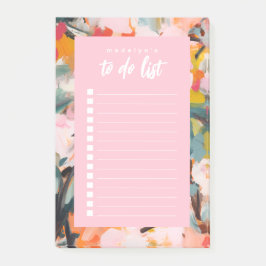 Modern Botanical Floral Abstract Art To Do List Post-it Klebezettel