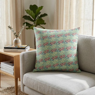Modern Botanical Leaf Vines Seamless Pattern Art Kissen