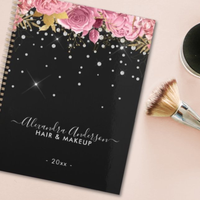Modern Botanical Pink Floral Diamonds Glitter Planer (Modern Botanical Pink Floral Diamonds Glitter Planner)