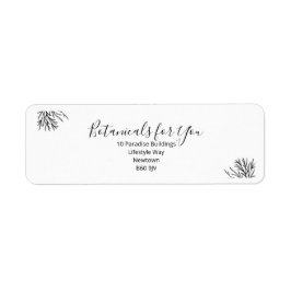 Modern Botanical Script Return Address Label