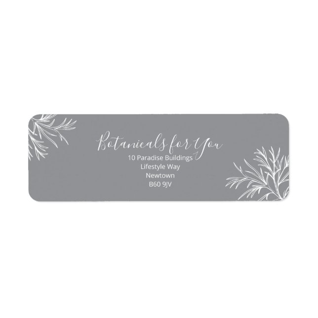 Modern Botanical Script Return Address Label (Vorne)