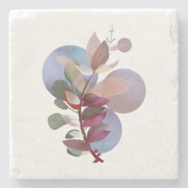 Modern Botanical Soft Neutral Lux Stone Coaster Steinuntersetzer