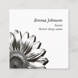 Modern Botanical Sunflower | Professional Branding Quadratische Visitenkarte
