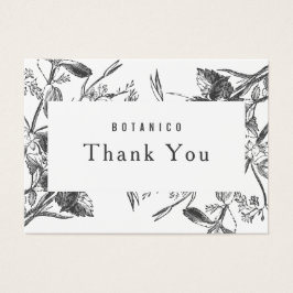 Modern Botanisch Weiß Graue Blüte Dankeschön Karte
