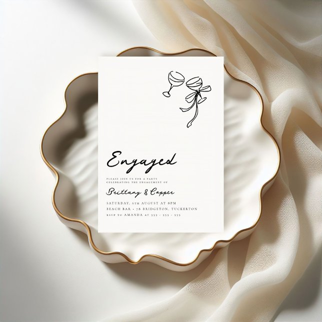 Modern Bow Scribble Hand Drawing Party Einladung (Von Creator hochgeladen)