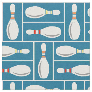 Modern Bowl/Bowling Buttone auf Blue Stoff