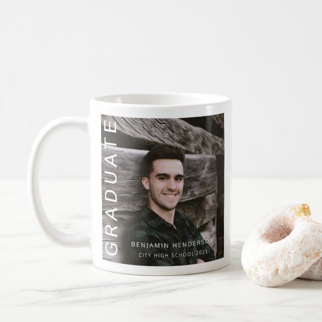 Modern Boy 2023 Abschluss Foto Kaffeetasse (Mit Donut)
