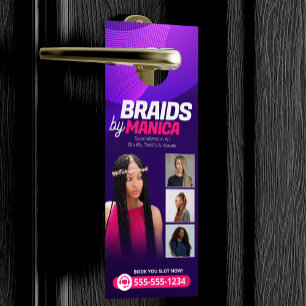 Modern Braiding Salon Haarverlängerungen Zöpfe Per Türanhänger