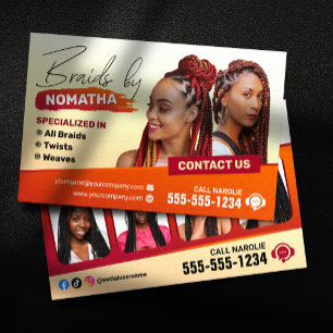 Modern Braiding Salon Zopf-Stylist Friseur-Stylist Flyer