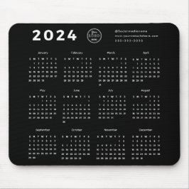 Modern Branding Black 2024 Calendar Promo Logo Mousepad