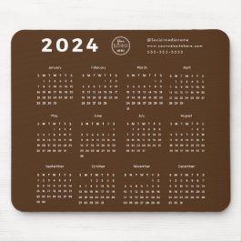 Modern Branding Dark Brown 2024 Calendar-Logo Mousepad