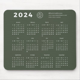 Modern Branding Forest Green 2024-Kalender-Logo Mousepad