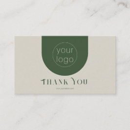 Modern Branding Thank You Card Sage Green Visitenkarte
