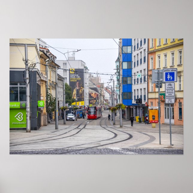 Modern Bratislava Street, Slowakei Poster (Vorne)