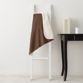 Modern Braun Chocolate Einfarbig Sherpadecke