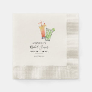 Modern Brautparty Cocktail Party Script Paper Serviette