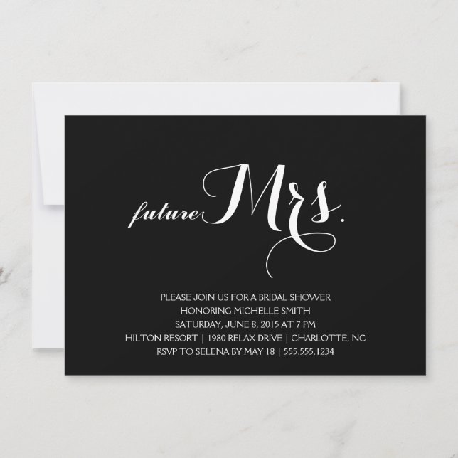 Modern Bridal Dusche Einladung (Vorderseite)