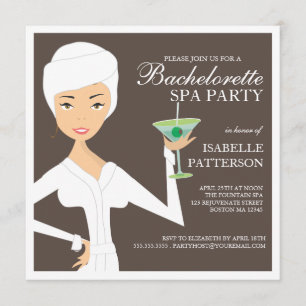 Modern Bride Bachelorette Wellness-Center Party Ei Einladung
