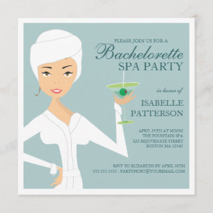 Modern Bride Bachelorette Wellness-Center Party Ei Einladung