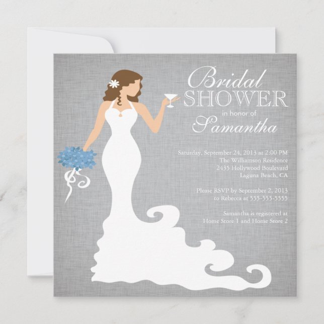 Modern Bride Wine Bridal Dusche Einladungen (Vorderseite)