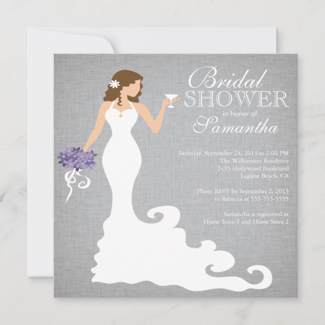 Modern Bride Wine Bridal Dusche Einladungen (Vorderseite)