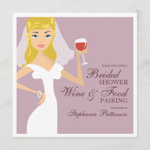 Modern Bride Wine Pairing Bridal Dusche Einladung