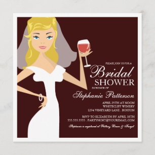 Modern Bride Wine Theme Bridal Dusche Einladung
