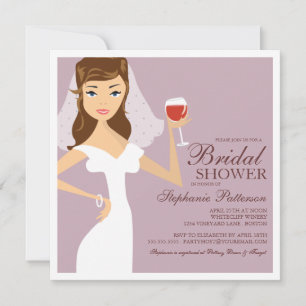 Modern Bride Wine Theme Bridal Dusche Einladung