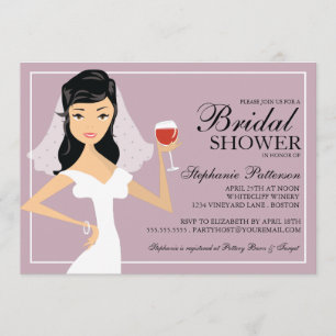 Modern Bride Wine Theme Bridal Dusche Einladung