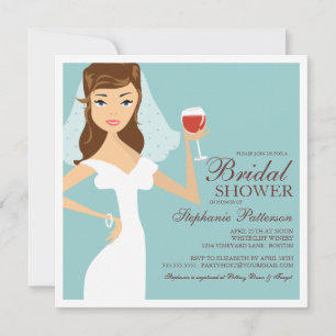 Modern Bride Wine Theme Bridal Dusche Einladung