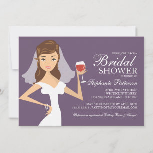 Modern Bride Wine Theme Bridal Dusche Einladung