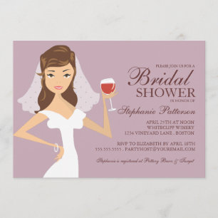Modern Bride Wine Theme Bridal Dusche Einladung