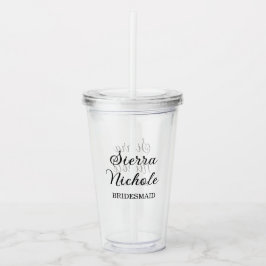 Modern Bridesmaid Bridal Party Gifts Acryltrinkbecher