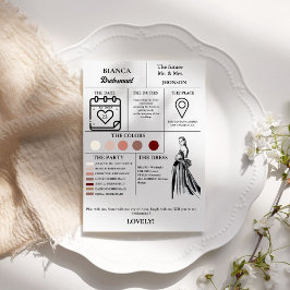 Modern Bridesmaid Info-Card-Brautparty Einladung