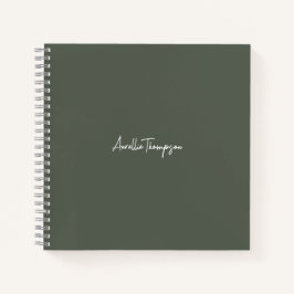 Modern Bridmaid Bridal Sage Green Monogram Notizbuch