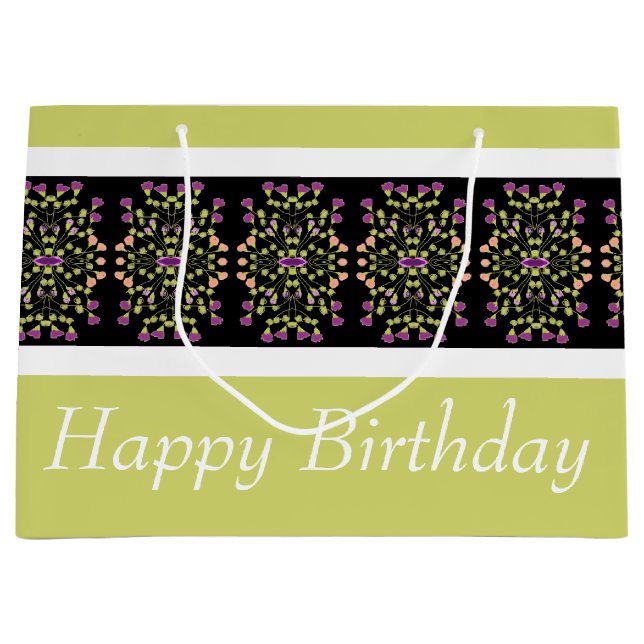 Modern Bright Green Große Geschenktüte (Vorderseite)