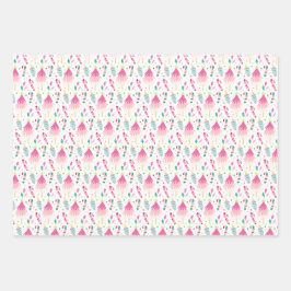 Modern Bright Multicolored Whimsical Christmas Geschenkpapier Set