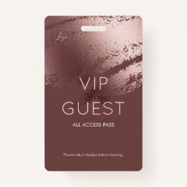 Modern Bronze Business Logo VIP Guest Ausweis