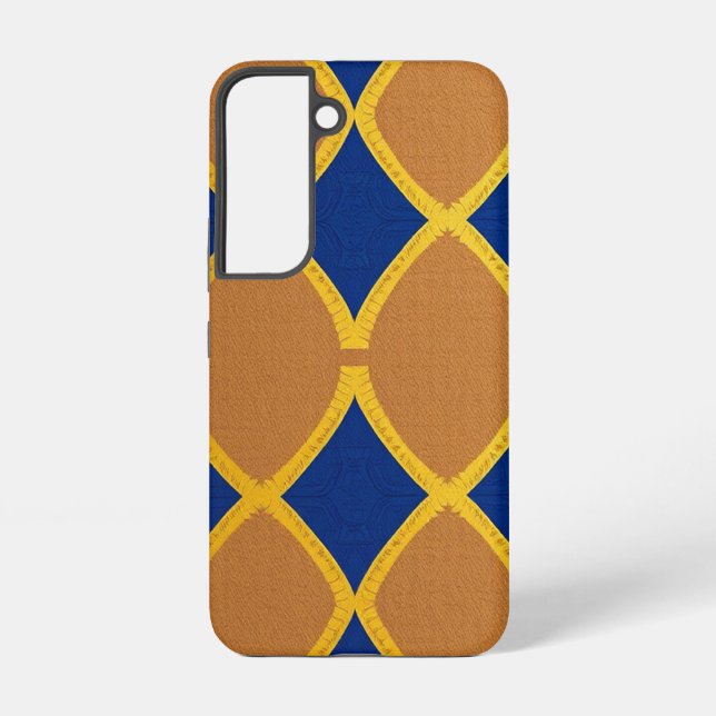 Modern Brown and Blue Geometric Design Samsung Galaxy Hülle (Rückseite)