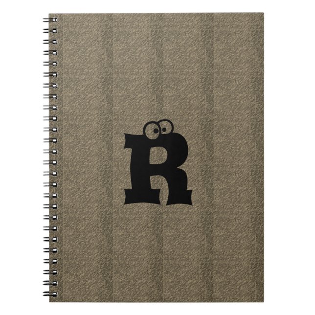 MODERN Brown Black NIEDLICH Spiral Foto Notebook Notizblock (Vorderseite)