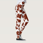 Modern Brown Cow Spots Print Cowboy Bauer Leggings<br><div class="desc">Klassische und trendige braune und weiße Kuhhaut Flecken Textur Design Wohngestaltung und Geschenke. Kuh fleckt Tierdruck</div>