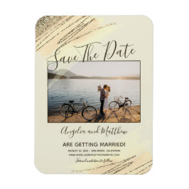 Modern Brown Gold Glitzer Spark Rette Date Foto Magnet