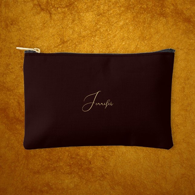 Modern Brown Gold Mit Monogramm Travel Cosmetic Go Zubehörtasche (Modern Brown Gold Monogrammed Travel Cosmetic Golf Accessory Pouch)