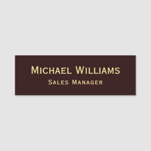 Modern Brown Imitats Gold Employee Business Office Namensschild