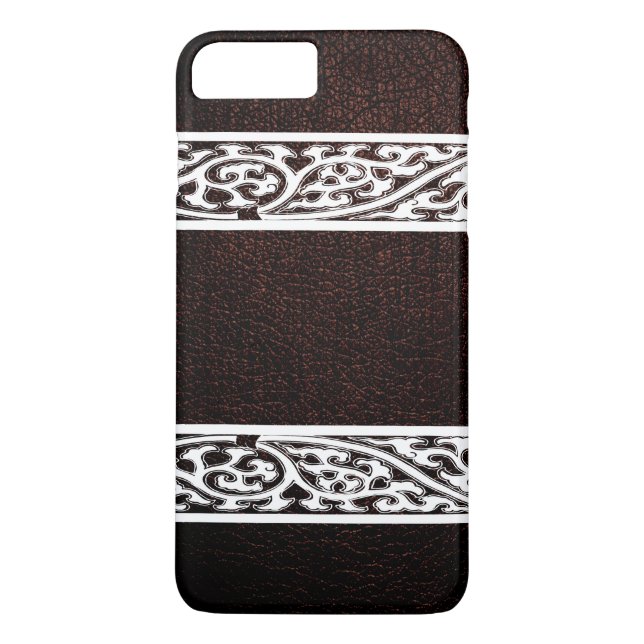 Modern Brown Leather Case-Mate iPhone Hülle (Rückseite)